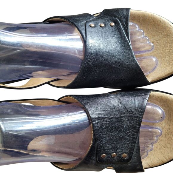 Sofft Angelina Slingback Kitten Heels Sandals Women's 8.5 Black Leather Comfy - Picture 5 of 10